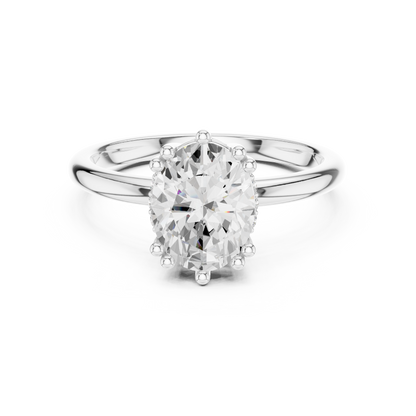 2.04ctw Oval Cut Solitaire Ring with Hidden Halo | Yellow Gold