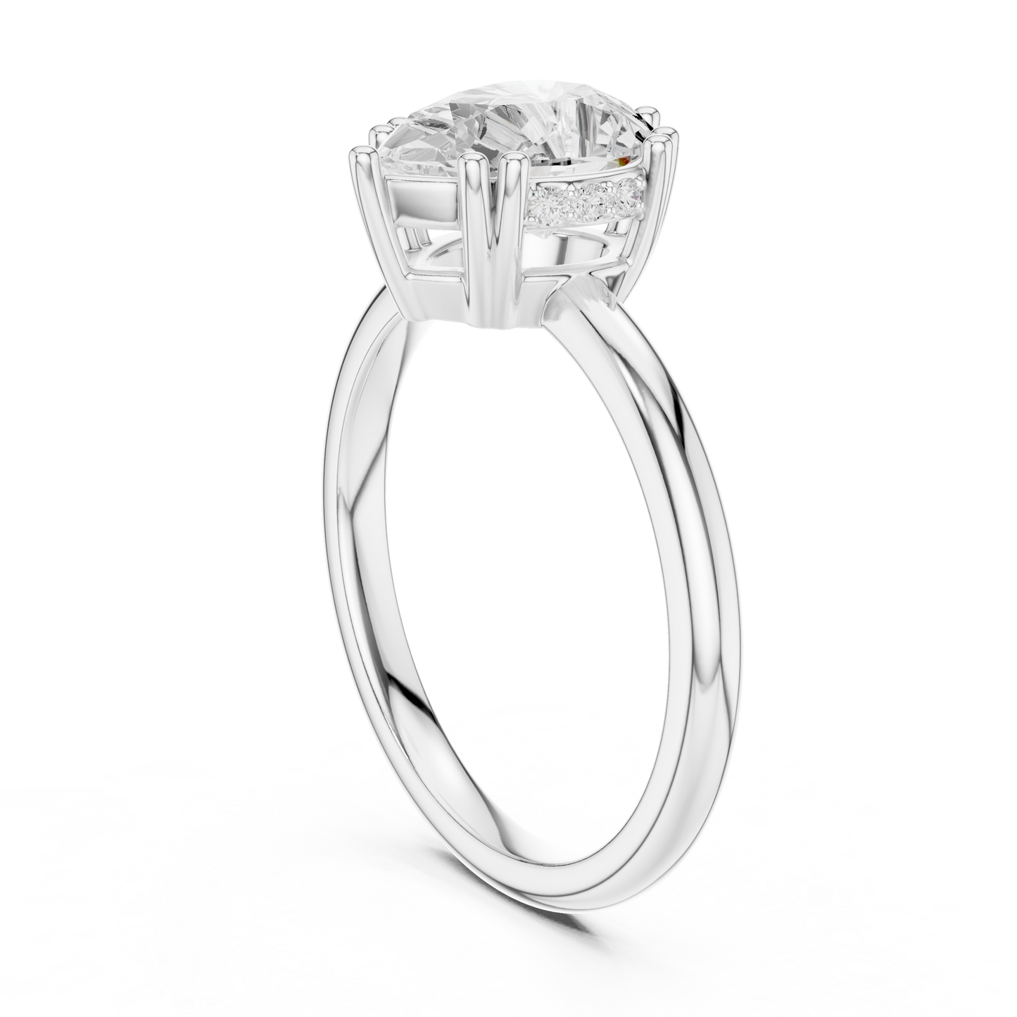 2.04ctw Pear Cut Solitaire Ring with Hidden Halo | Yellow Gold