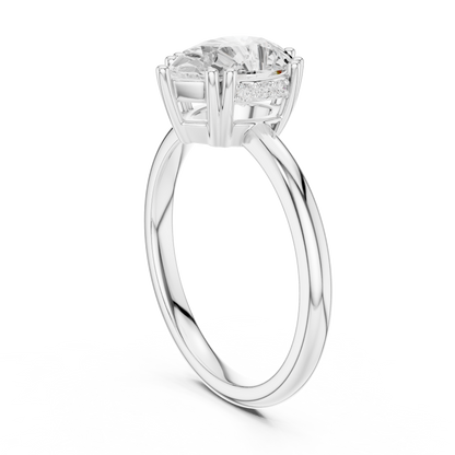 2.04ctw Pear Cut Solitaire Ring with Hidden Halo | Yellow Gold