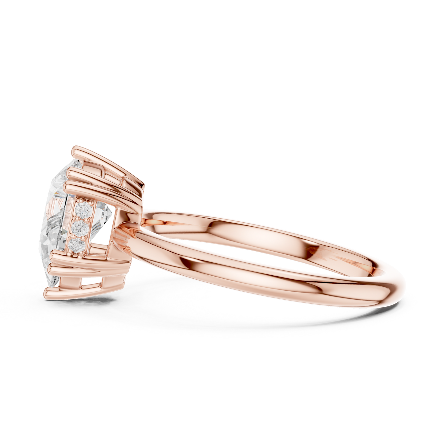 2.04ctw Pear Cut Solitaire Ring with Hidden Halo | Yellow Gold