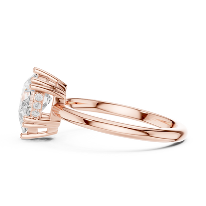 2.04ctw Pear Cut Solitaire Ring with Hidden Halo | Yellow Gold