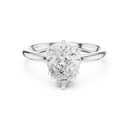 2.04ctw Pear Cut Solitaire Ring with Hidden Halo | Yellow Gold
