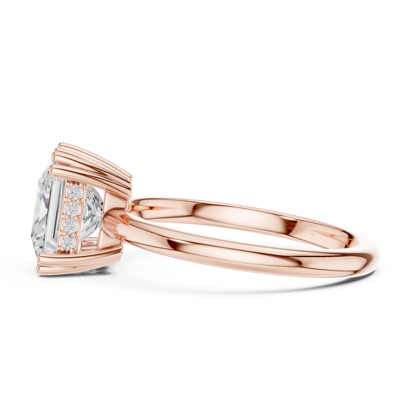 2.05ctw Princess Cut Solitaire Ring with Hidden Halo | Yellow Gold