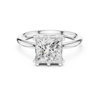 2.05ctw Princess Cut Solitaire Ring with Hidden Halo | Yellow Gold