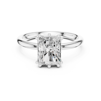 2.05ctw Radiant Cut Solitaire Ring with Hidden Halo | Yellow Gold