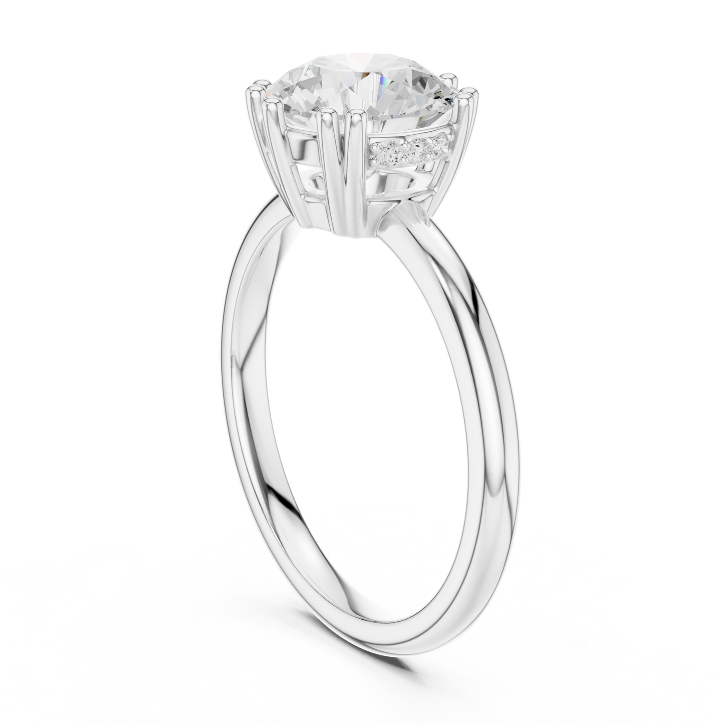 2.04ctw Round Cut Solitaire Ring with Hidden Halo | Yellow Gold