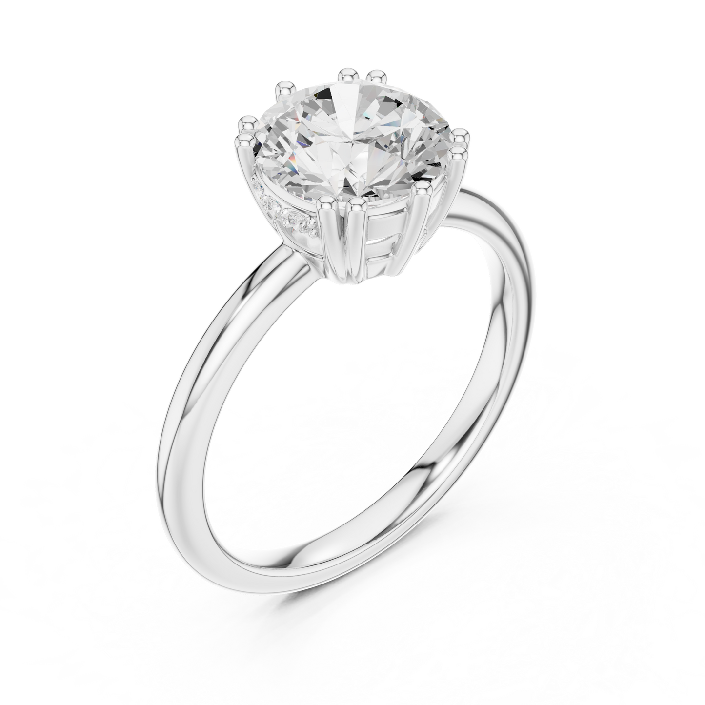 2.04ctw Round Cut Solitaire Ring with Hidden Halo | Yellow Gold