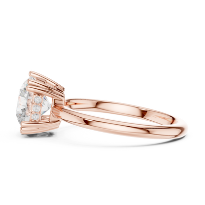 2.04ctw Round Cut Solitaire Ring with Hidden Halo | Yellow Gold