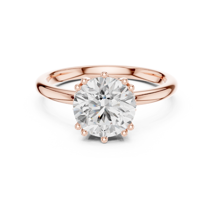 2.04ctw Round Cut Solitaire Ring with Hidden Halo | Yellow Gold