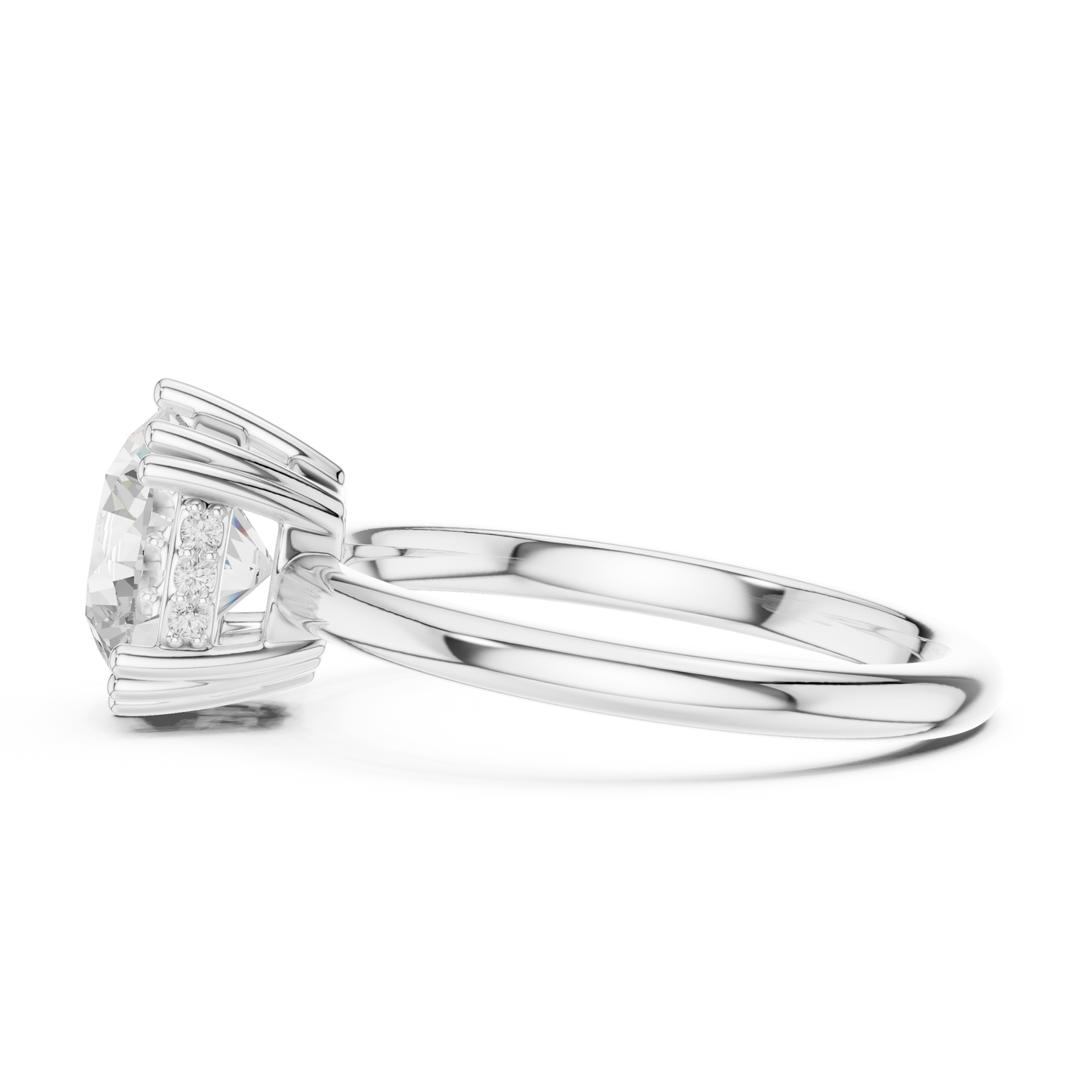 2.04ctw Round Cut Solitaire Ring with Hidden Halo | Yellow Gold