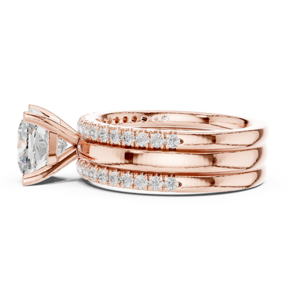 3.50ctw Cushion Diamond Multi-Row Layered Triple Band Ring - Solid Gold