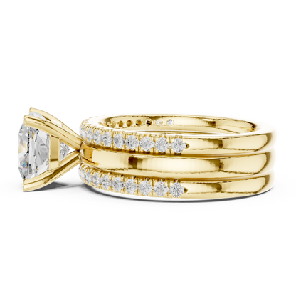 3.50ctw Cushion Diamond Multi-Row Layered Triple Band Ring - Solid Gold