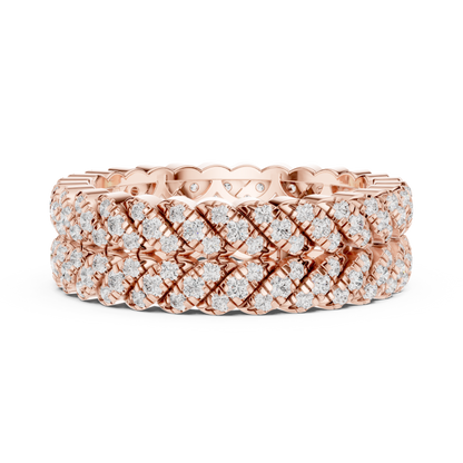 1.01ctw Round Diamond Woven Braided Link Ring - Solid Gold