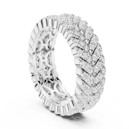 1.01ctw Round Diamond Woven Braided Link Ring - Solid Gold
