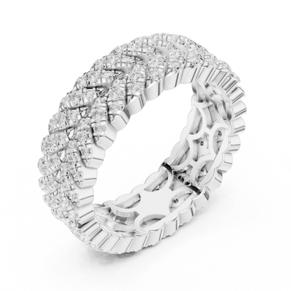 1.01ctw Round Diamond Woven Braided Link Ring - Solid Gold