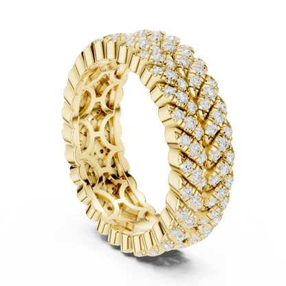 1.01ctw Round Diamond Woven Braided Link Ring - Solid Gold
