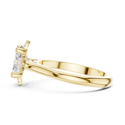 1.43ctw Oval Diamond Tiara Crown Cluster Halo Ring - Solid Gold