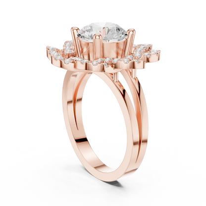 2.44ctw Round Diamond Openwork Filigree Mandala Ring - Solid Gold