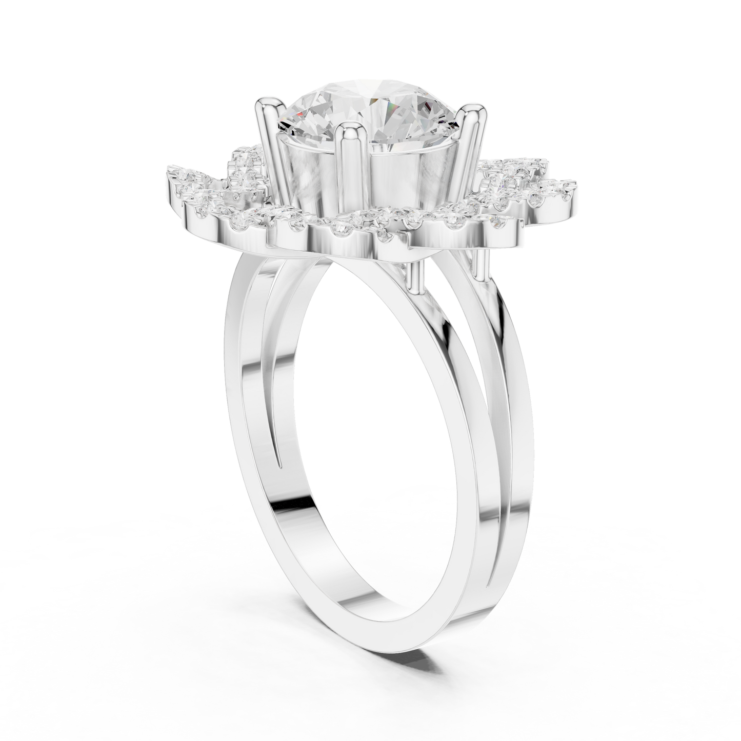 2.44ctw Round Diamond Openwork Filigree Mandala Ring - Solid Gold