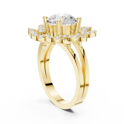 2.44ctw Round Diamond Openwork Filigree Mandala Ring - Solid Gold
