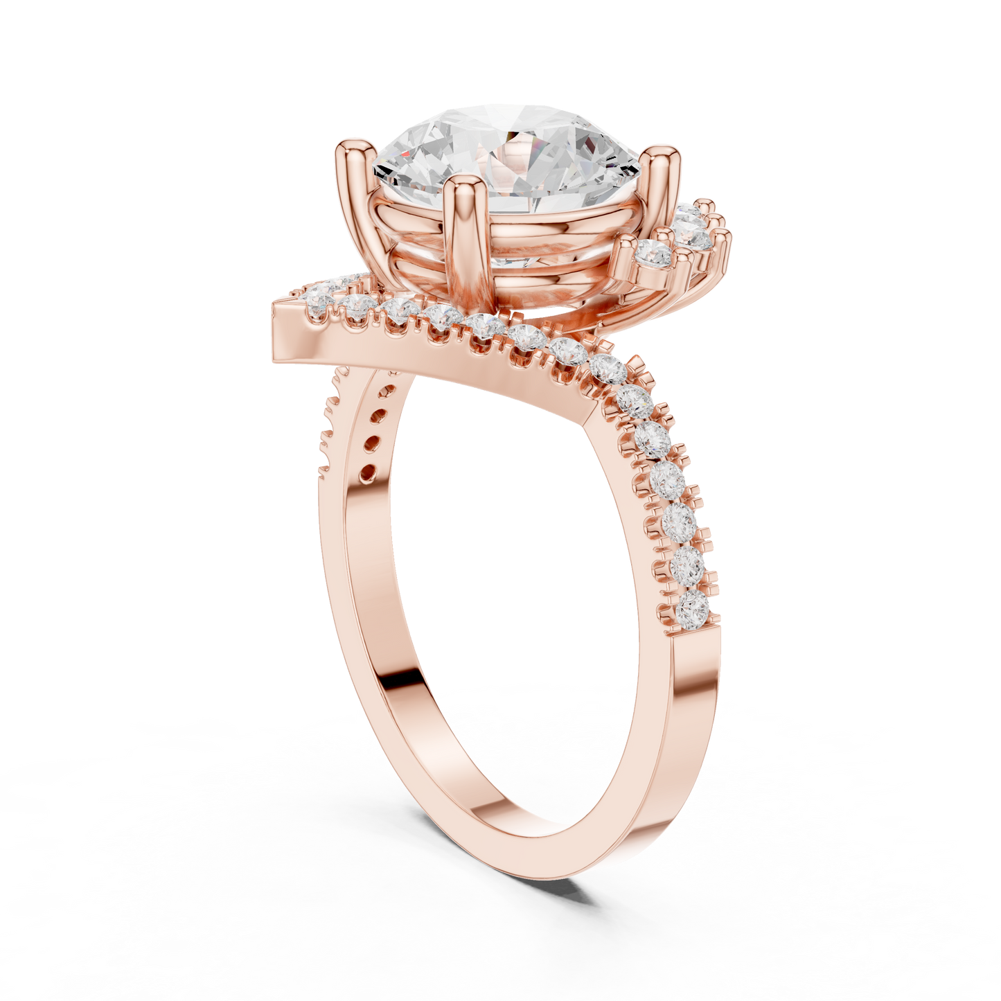 2.78ctw Vintage Crown Round Cut Engagement Ring in Yellow Gold