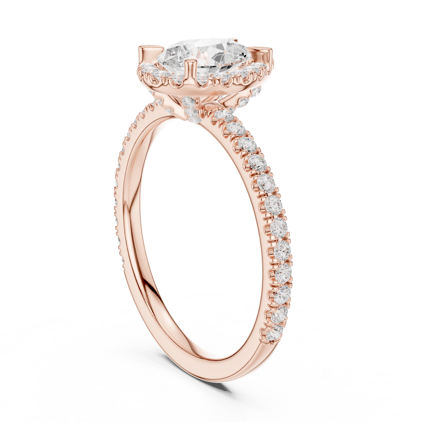 1.42ctw Pear Shaped Halo Engagement Ring | Yellow Gold