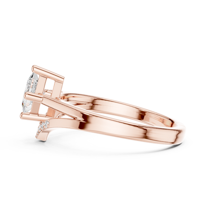 0.62ctw Kite Set Princess Cut Engagement Ring | Yellow Gold