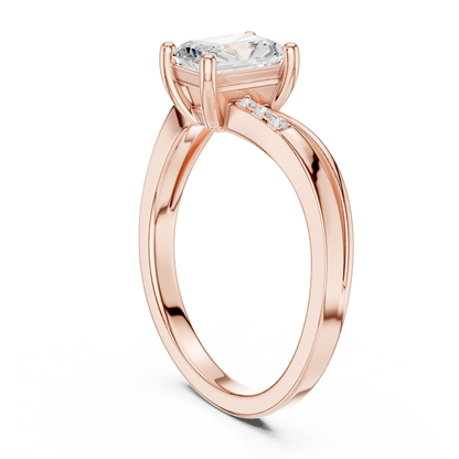 0.80ctw Radiant Cut Split Shank Engagement Ring | Yellow Gold