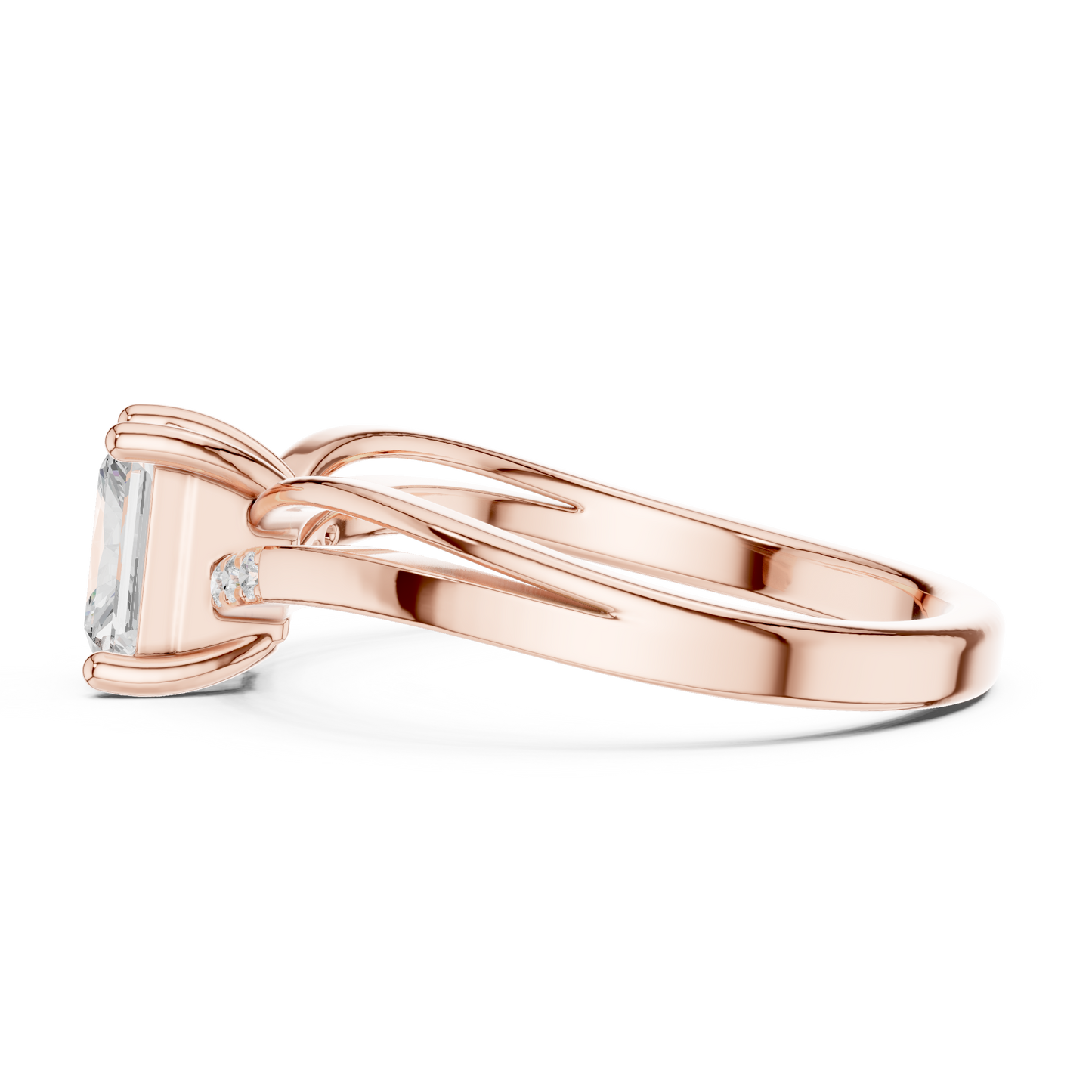 0.80ctw Radiant Cut Split Shank Engagement Ring | Yellow Gold