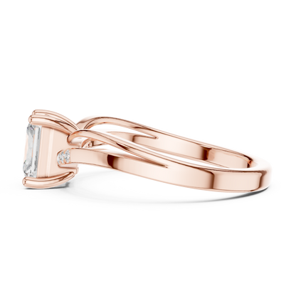 0.80ctw Radiant Cut Split Shank Engagement Ring | Yellow Gold
