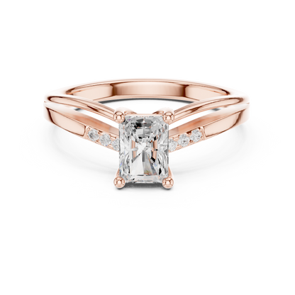 0.80ctw Radiant Cut Split Shank Engagement Ring | Yellow Gold