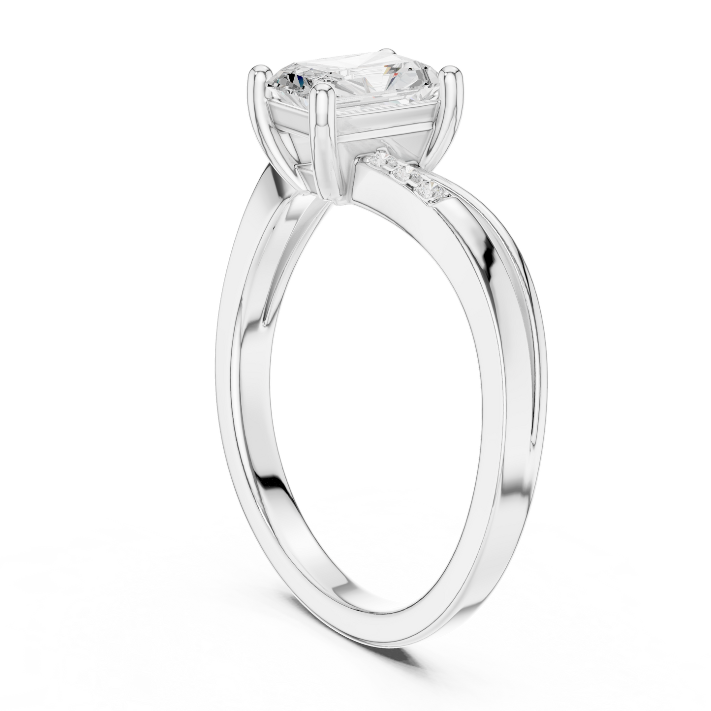 0.80ctw Radiant Cut Split Shank Engagement Ring | Yellow Gold