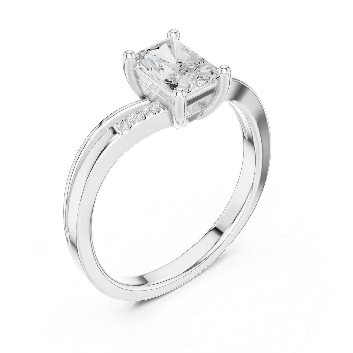 0.80ctw Radiant Cut Split Shank Engagement Ring | Yellow Gold