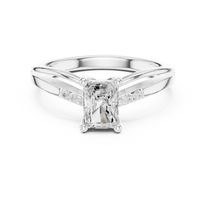 0.80ctw Radiant Cut Split Shank Engagement Ring | Yellow Gold