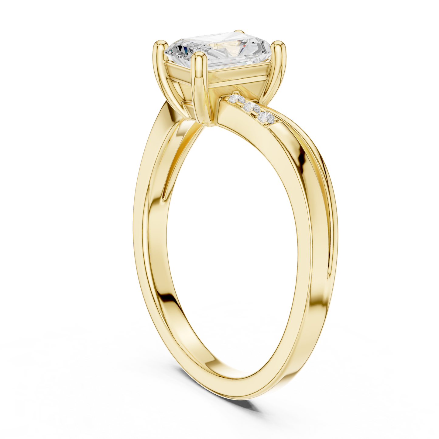 0.80ctw Radiant Cut Split Shank Engagement Ring | Yellow Gold