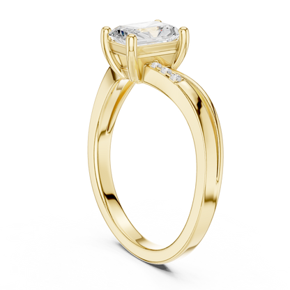 0.80ctw Radiant Cut Split Shank Engagement Ring | Yellow Gold