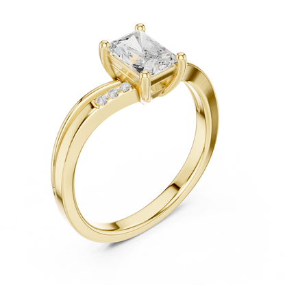 0.80ctw Radiant Cut Split Shank Engagement Ring | Yellow Gold