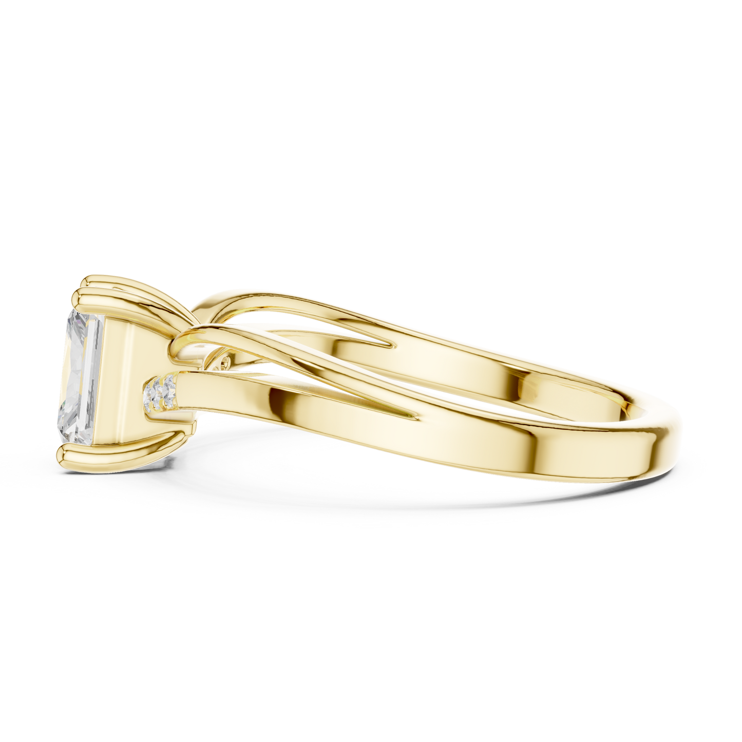 0.80ctw Radiant Cut Split Shank Engagement Ring | Yellow Gold