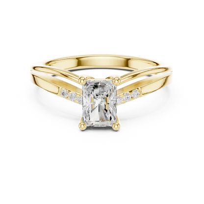 0.80ctw Radiant Cut Split Shank Engagement Ring | Yellow Gold