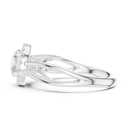 1.17ctw Round Diamond Halo Infinity Split Shank Ring | Yellow Gold