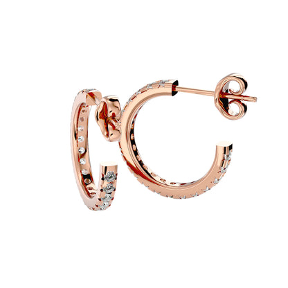 Brilliant Pave Huggie Earrings In Yellow Gold - 0.7 Round Cut Diamonds Sparkle