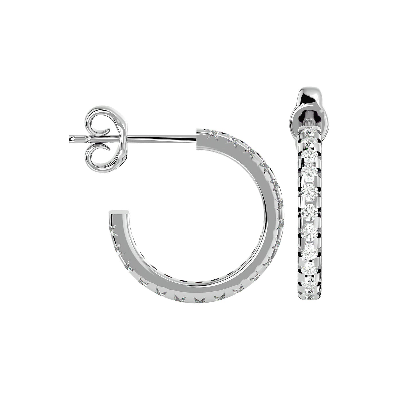 Brilliant Pave Huggie Earrings In Yellow Gold - 0.7 Round Cut Diamonds Sparkle