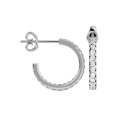 Brilliant Pave Huggie Earrings In Yellow Gold - 0.7 Round Cut Diamonds Sparkle