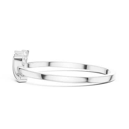 0.04 Carat Minimalist Diamond Solitaire Wave Ribbon Ring | Solid Gold