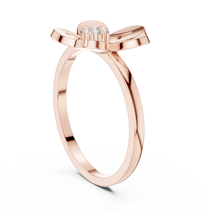0.05 Carat Diamond Five-Petal Flower Cluster Ring | Yellow Gold