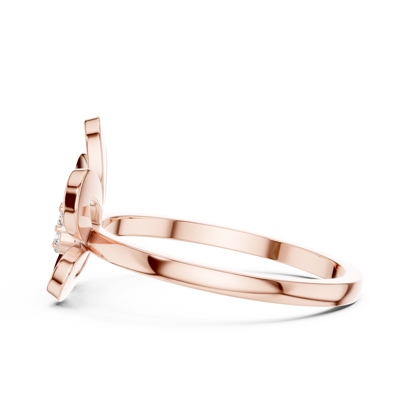 0.05 Carat Diamond Five-Petal Flower Cluster Ring | Yellow Gold