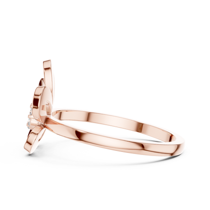 0.05 Carat Diamond Five-Petal Flower Cluster Ring | Yellow Gold