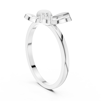 0.05 Carat Diamond Five-Petal Flower Cluster Ring | Yellow Gold