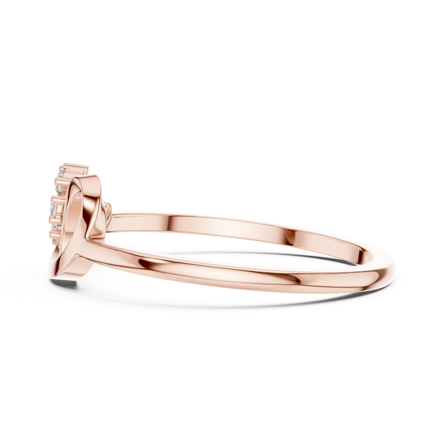 0.07 Carat Diamond Flower Cluster Bypass Leaf Ring | Yellow Gold