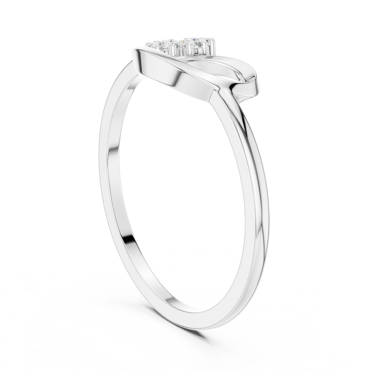 0.07 Carat Diamond Flower Cluster Bypass Leaf Ring | Yellow Gold